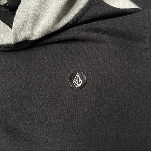 Volcom Style Name (Contrast PO FLC) Kid Black Long Sleeve Pullover Hoodie Size M - Picture 6 of 10
